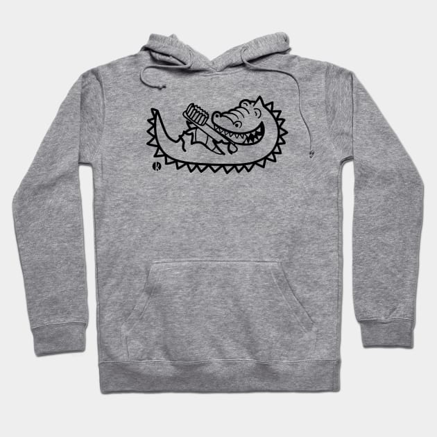 Crocodile Toothbrush Hoodie by katelein